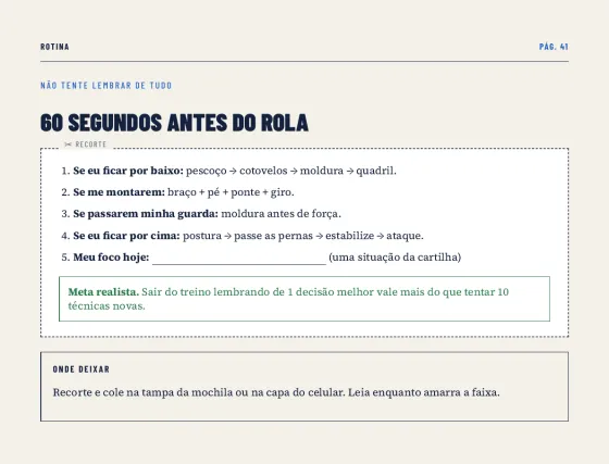 Card de revisão de 60 segundos antes do rola